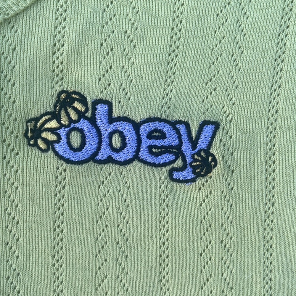 NWT OBEY Alina Pointelle Top, Size L Color Lime Urban Outfitters - Picture 10 of 16